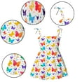thumbnail image 2 of Qudderr Robe à Bretelles Spaghetti pour Bébé Fille Sans Manches Été Décontractée Robe d'Été Imprimée en Coton pour 1-5 Ans, 2 of 9