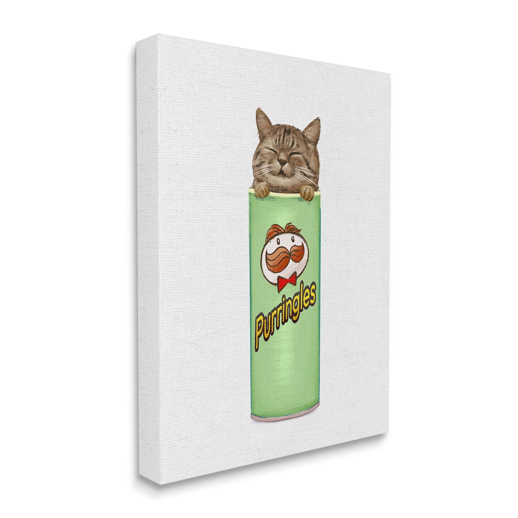 Stupell Industries Kitten in Chips Tin Animals & Insects Painting Gallery Wrapped Canvas Art Print Wall Art, 16 x 20