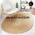 thumbnail image 4 of Jaipur Art And Craft Natural Beige Oval Shape Handmade Jute Area Rug Hand Braided Reversible Carpet Rug Size - (6x9 Sq Feet), (72x108 Inches), (180x270 CM), 4 of 5