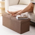 thumbnail image 3 of Banco Otomano Plegable CUYOCA con Almacenamiento 75L en Lino Marrón, 3 of 9