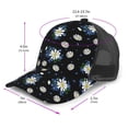 thumbnail image 2 of Lsque Daisies Flowers Printed Trucker Hat - Baseball Cap for Men Women - Breathable Mesh Side, Adjustable Fit - for Casual Wear, 2 of 7