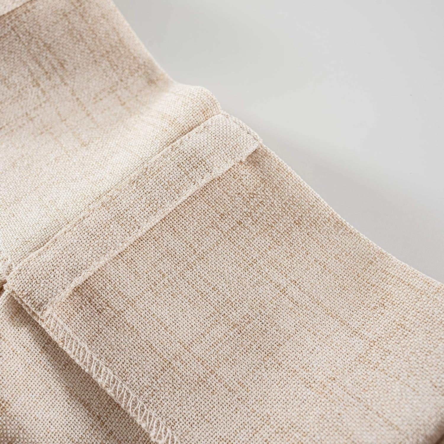 DriftAway Pinch Pleat Linen Textured Semi Sheer Solid Farmhouse and Modern Rustic Linen Curtains High Ceiling Extra Long Drapes for Living Room 13 ft Length 1 Panels W52 x L228 Inches Long Beige