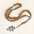 thumbnail image 3 of Giaone Catholic Rosary Necklace with Pardon Crucifix Medals Wood Beads Chain Prayer Necklace for Religious Christians Worship, 3 of 13