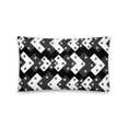 thumbnail image 2 of Geo Floret: Black, Gray, & White Geometric & Small Flower Design 12"x20" Accent Pillow, 2 of 2