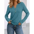 thumbnail image 2 of DAKIMOE Womens Tops Long Sleeve Shirts Spring Fall Fashion Clothes Henley Dressy Casual Blouses, 2 of 6