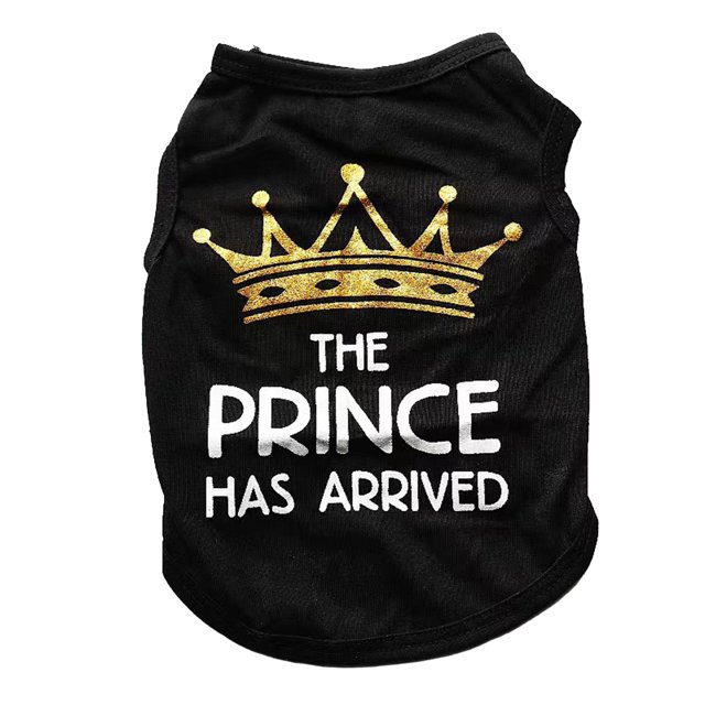 CSChome Pet Vest Breathable Soft Comfortable Sleeveless Crown Printing Dog Vest Pullover Daily Wear
