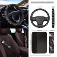 thumbnail image 3 of FOR U DESIGNS American Flag Horse Print 15 Pack Car Accessories Set Car Seat Covers Seatbelt Strap Pad Air Vent Storage Bag Steering Wheel Cover Rearview Mirror Cover Cup Holder Keychain Car Decor, 3 of 7