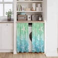 thumbnail image 6 of Teal Blue Ombre Coastal Kitchen Curtain for Berdoom Living Room Cafe 45 Inch Length, Sea Nautical Summer Beach Starfish Coral Tiers Curtains Light Filtering Drapes Window Treatment 2 Panels 52"Wx45"L, 6 of 8