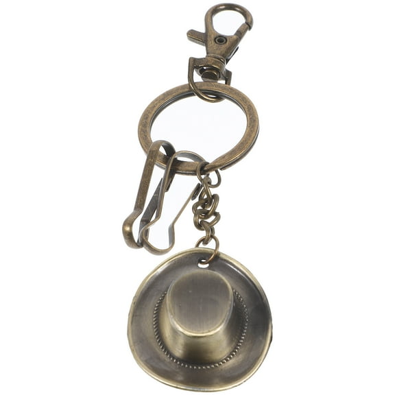 AURARMLET Brown Zinc Alloy Keychain with Retro Hat Design for Stylish Bag Pendant
