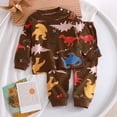 thumbnail image 2 of Fsqjgq Toddler Baby Boy Clothes Dinosaur Print Long Sleeve Sweatshirt Tops Pants Pajamas Suits Spring Fall Outfit Boys Cotton Clothing Sets 2-3Y, 2 of 4