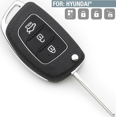 thumbnail image 1 of 1 piece with toy20 for Hyundai 3 Keys elantra solarisi ix35 Folding Remote Car Key Replacement Shell, 1 of 5