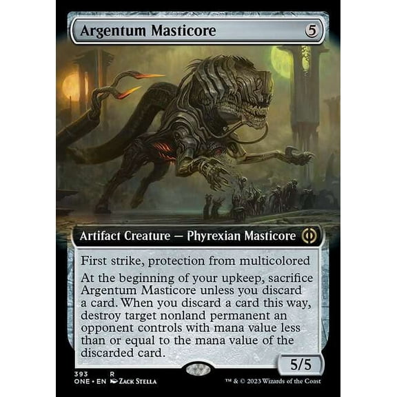 MtG Phyrexia: All Will Be One Rare Argentum Masticore (Extended Art FOIL) #393