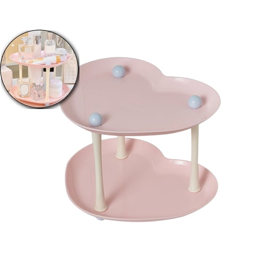 WNFJR Heart Shaped Serving Platter, 2-Tier Plastic Heart Shape Dinner Plate Decorative Serving Platter Plate Versatile Kitchen Dinnerware for Party Gathering Events Wedding Picnic Camping