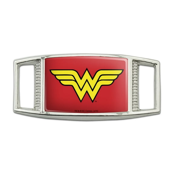 Wonder Woman Classic Logo Rectangular Shoe Shoelace Shoe Lace Tag Runner Gym Charm Decoration