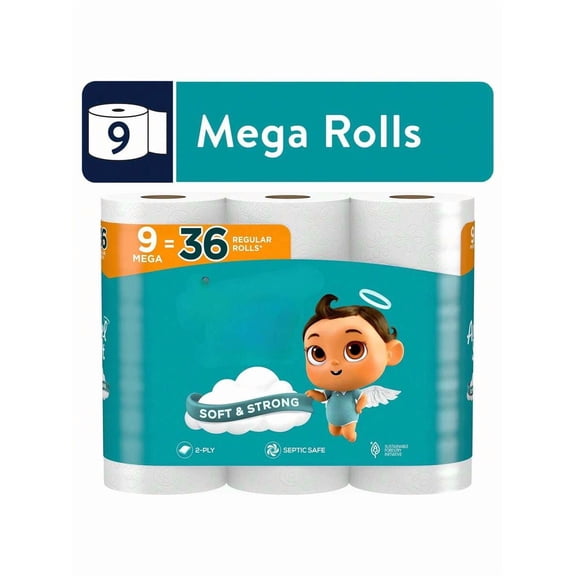 2-Ply Toilet Paper, 9 Mega Rolls