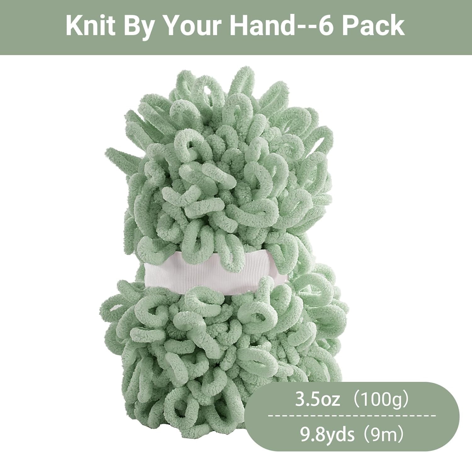 Bulky Loop Yarn for Finger Knitting Soft,Off The Hook Loop Yarn,No-Needle Craft Chenille Yarn for Crocheting,Tie Dyed Hand-Knitting Yarn,6 Pack (9.8 yds,3.5 oz Each Skein)