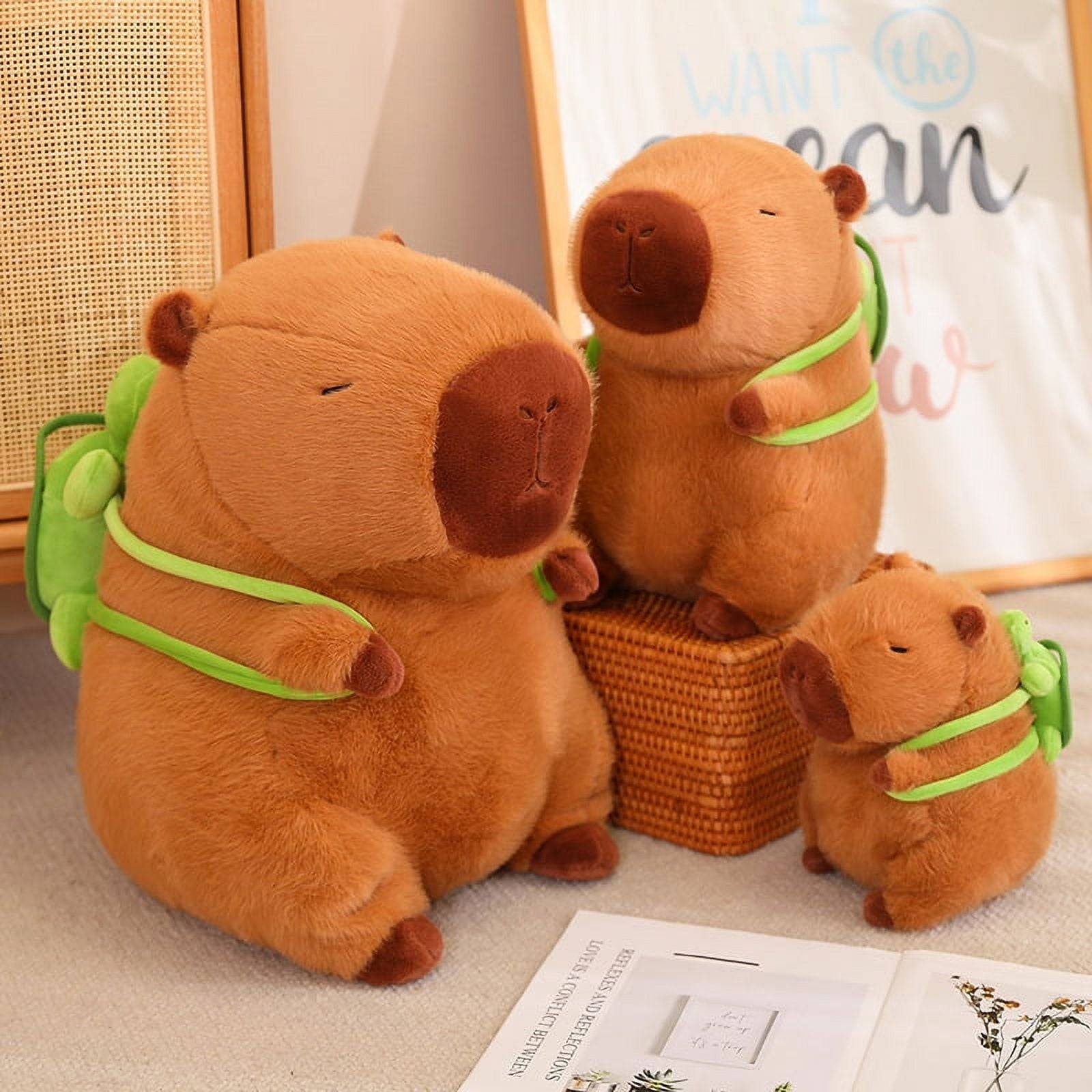 Fluffy Capybara Plush Doll Kawaii Capybara With Tortoise Stuffed Toy Stuffed Animals Kids Birthday Gift Home Decor