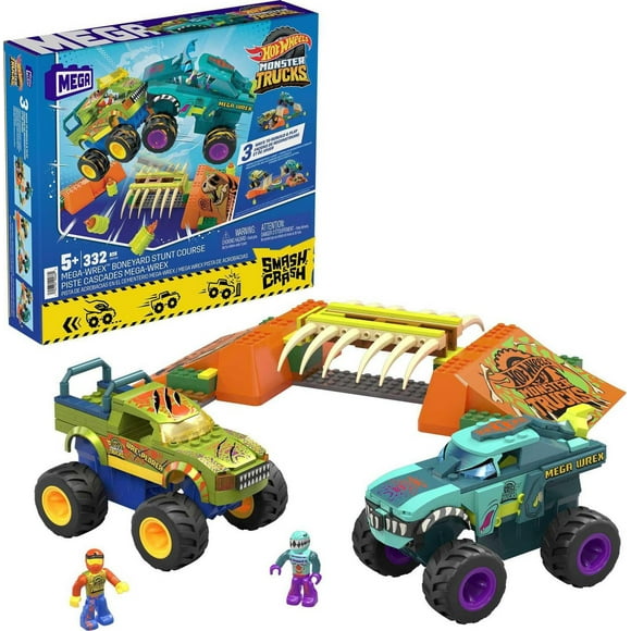MEGA-HotWheels Monster Trucks-Tremplin Osseux Chocs et Fracas-Coffret