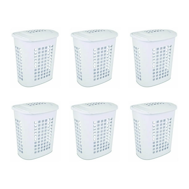 Sterilite 2.3 Bushell 81 Liter Lift Top XL Laundry Basket Hamper, White