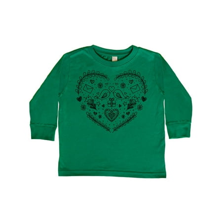

Inktastic Valentine s Day Birds Flowers and Hearts Gift Toddler Boy or Toddler Girl Long Sleeve T-Shirt