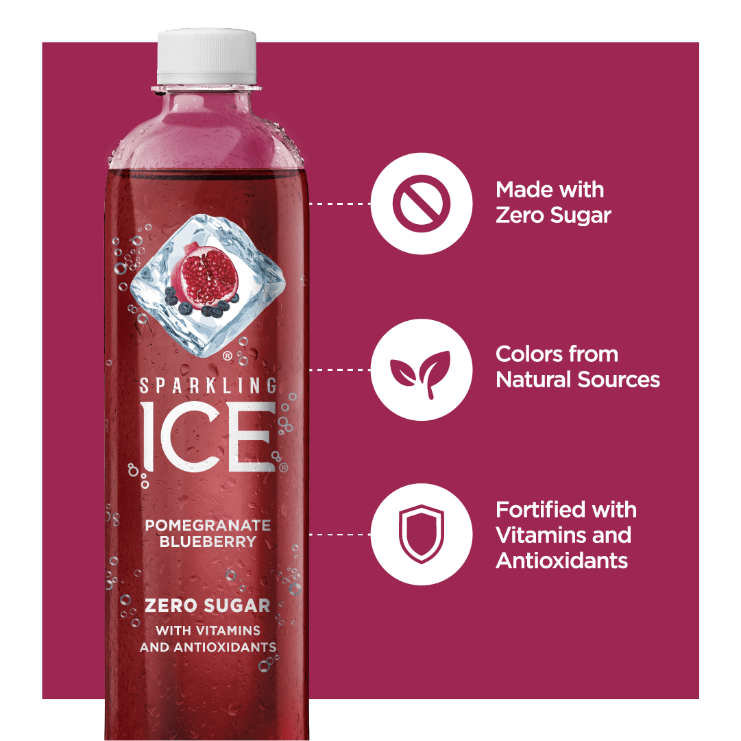 Sparkling Ice® Naturally Flavored Sparkling Water, Pomegranate Blueberry 17 Fl Oz, (Pack of 12)