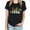 Black, variant on ICHUANYI Women's Stylish Crewneck Mardi Gras Print Short Sleeve T-shirt Casual Loose Shirt Tops Cloth New Trending