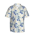 thumbnail image 5 of Wukai Daisies Flowers Men's Hawaiian Shirt Short Sleeve Casual Button Down Summer Beach Aloha Shirt Tropical Print Holiday Party, 5 of 8