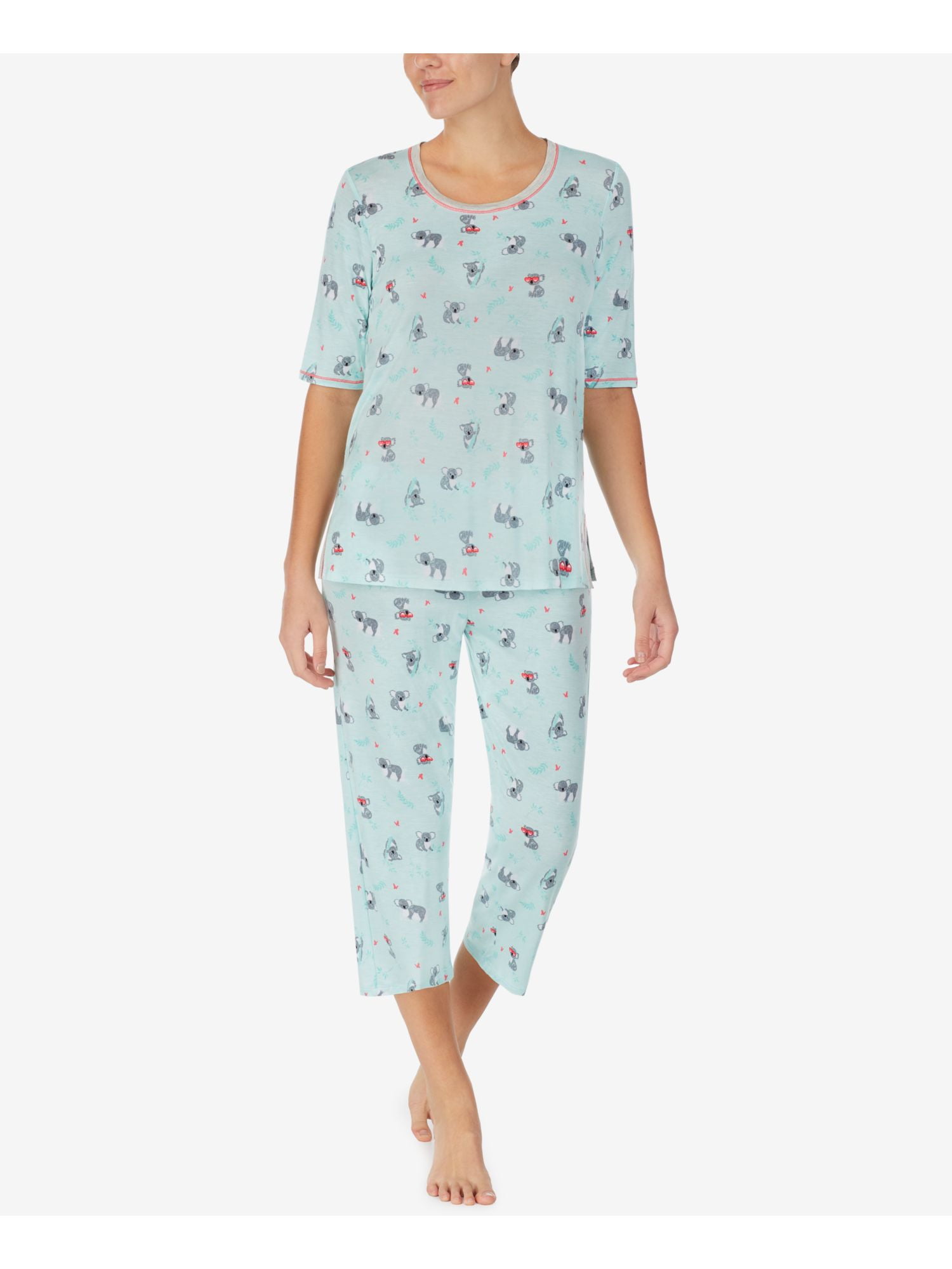 CUDDL DUDS Sets Light Blue Stretch Printed Long Sleeve Round Neck T ...