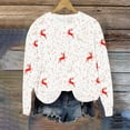thumbnail image 4 of asdoklhq Christmas Cotton Sweaters for Women Long Sleeve Hoodless Christmas Printed Casual Warm Sweatshirt Multicolor 4X, 4 of 6