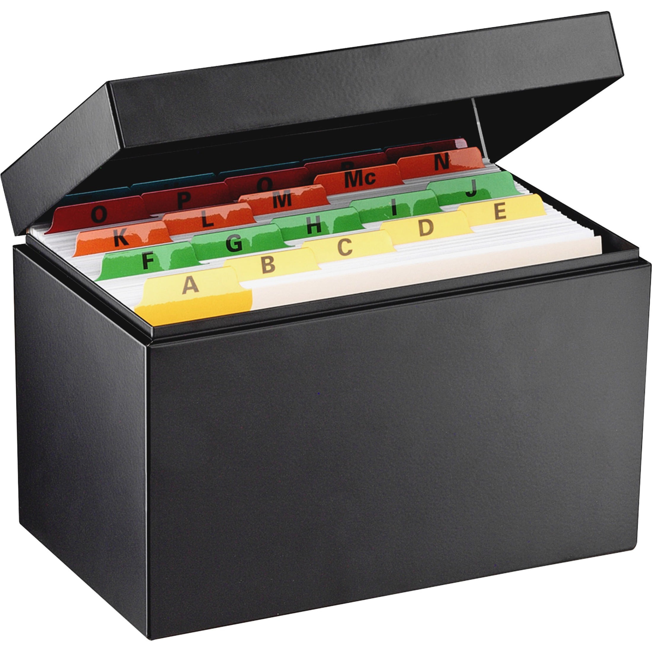Details about   Steel Hinged Card File Box 5" × 8" × 12" Holds Over 1,500 Cards New Black