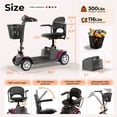 thumbnail image 5 of Arshin Senior-Friendly Mobility Scooter,Easy-to-Use and Lightweight Foldable,300lbs,Purple, 5 of 8
