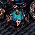 thumbnail image 4 of Dnd D20 juego de dados de Ojos de flujo líquido azul negro y anillo D y D, dados de borde afilado para juegos de rol de mazmorra y dragón Pathfinder, 4 of 4