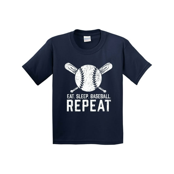 Inktastic Grunge Eat Sleep Baseball Repeat Youth T-Shirt