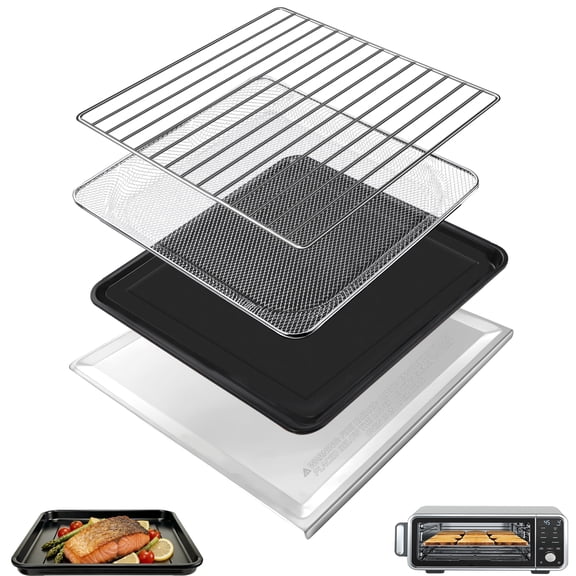 GWY Air Fryer Replacement Parts for Ninja Foodi SP101 Digital Air Fryer Countertop Oven, Air Fryer Accessories Grill Pan Crisper Plate Sheet Pan Wire Rack Crumb Tray