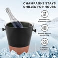 thumbnail image 2 of Sol Living Champagne Bucket - Double Wall Insulated Stainless Steel - Wine & Champagne Holder - Portable Chiller Bin for Bars, Parties, Commercial Use - Copper & Black Matte, 3.6 Qt, 2 of 7