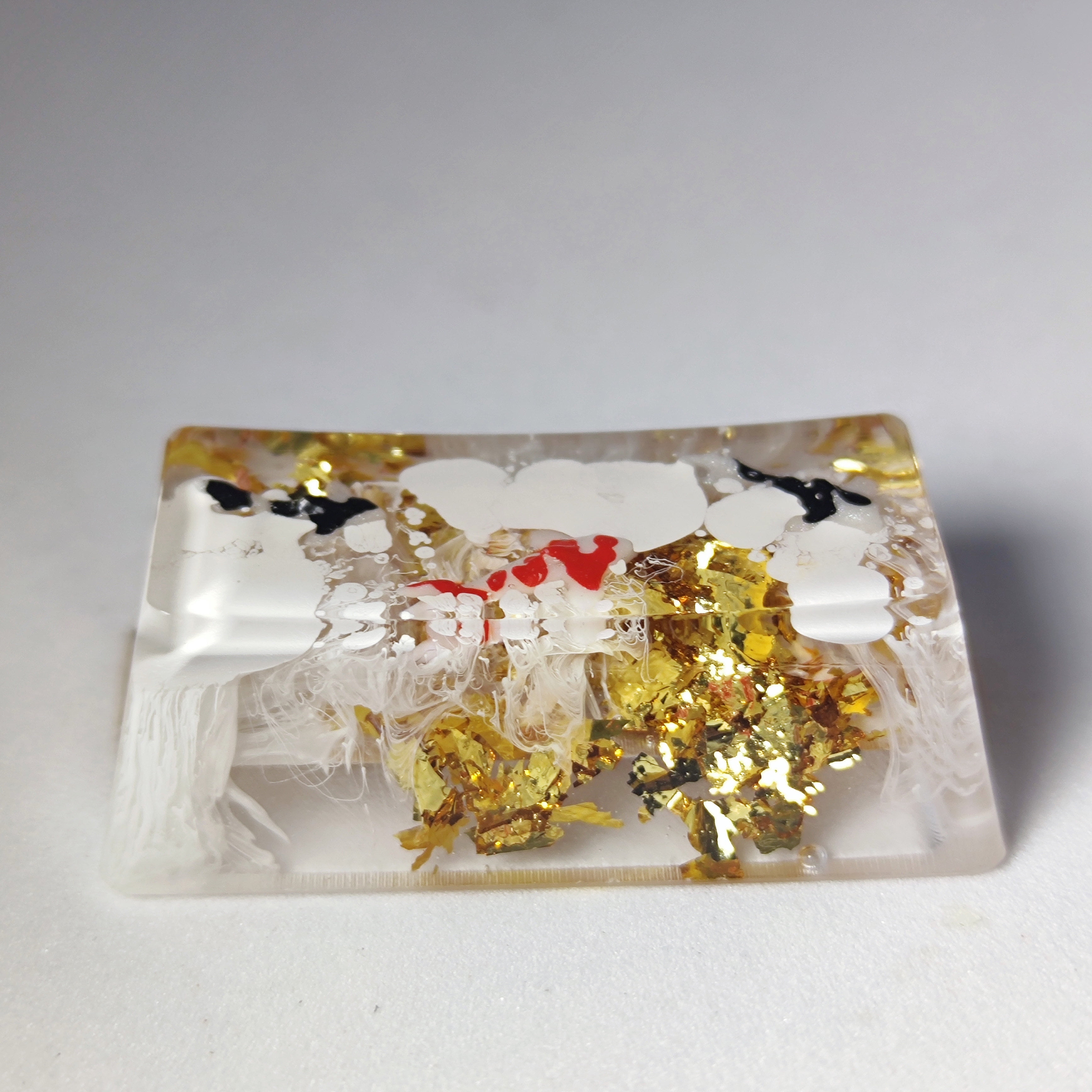 Artisan Resin Keycap, Zen Pond Design 2u Backspace for Mechanical Keyboard, Handcrafted Gift