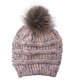 thumbnail image 1 of Gorro de invierno de punto cálido con pompón para mujer, color negro, 1 of 1