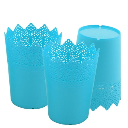 3.5 Inch Desktop Storage - Home Plastic Desktop Decor Makeup Sundries Holder Storage Basket Box Blue 3 Pcs