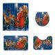 thumbnail image 1 of Alfombra navideña con estampado navideño, juego de cuatro piezas para baño y baño, 1 of 8