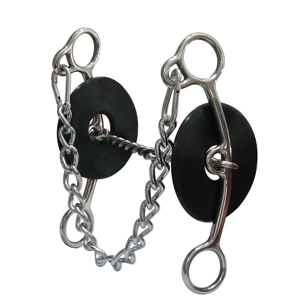 Horse Lifter Gag Bit Sweet Iron Twisted Wire Snaffle Cheek Guards