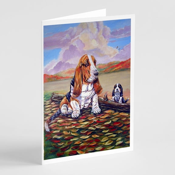 Basset Hound Greeting Cards and Envelopes Pack of 8