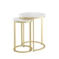 thumbnail image 3 of Posh Living Kero Round Marble Top Nesting End Table in Gold, 3 of 8