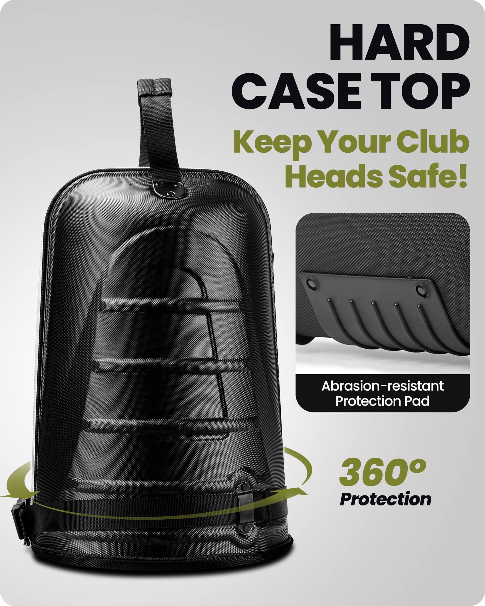 OutdoorMaster Golf Travel Bags for Airlines with Wheels and Hard Case Top, Shoes and Accessories Compartment