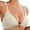 Beige, variant on Bra Front Closure No Underwire Low Cut V Padding Seamless Comfort with Support for Women Bronze L