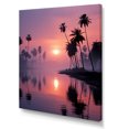 thumbnail image 2 of Designart "Sunset By The Lavender Lagoon I" Palms & Palm Trees Wall Art Prints, 2 of 7