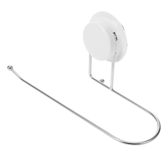 IDEANATEGRATE Kitchen Tissue Rack 1Pcs White Metal Suction Cup Paper Towel Holder 11.8x3x4.3in