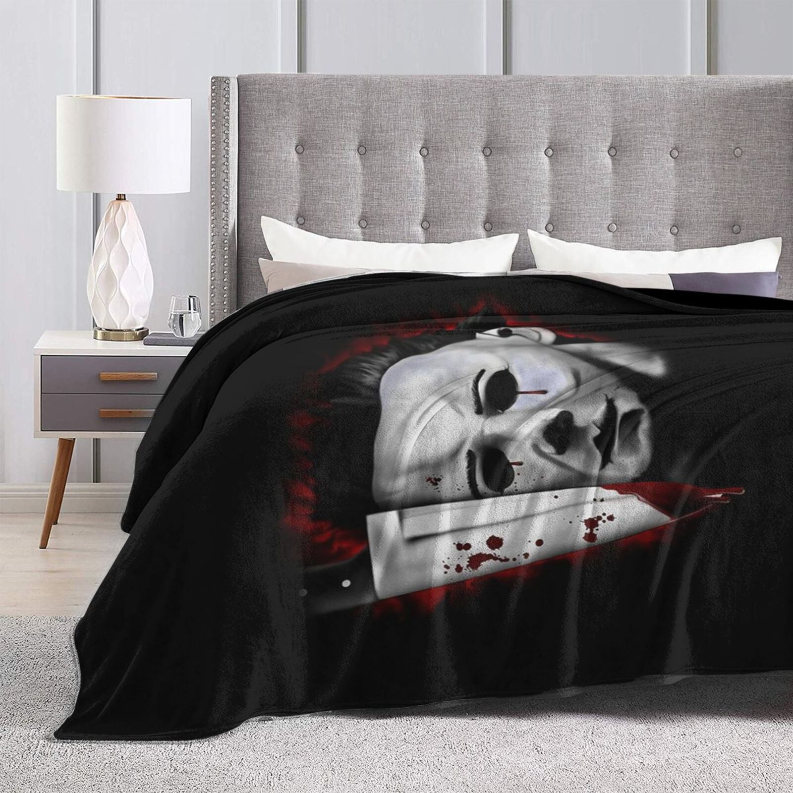 Horror Movie Michael Myers Throw Blanket 50"X40" Soft Flannel Lightweight Plush Air Conditioner Quilt Suitable For Sofa,Living Room,Bedroom,Double Bed