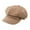 Dark Brown, variant on Fashion Beret Hat Solid Color Short Brim Round Dome Logo Print Artist Beret Cap for Women Girls
