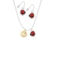 thumbnail image 2 of Delight Jewelry Goldtone Hummingbird Disc Red Lucky Ladybug Necklace and Dangle Earrings Set, 2 of 6
