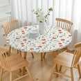 thumbnail image 3 of Elastic hem round tablecloth with polyester fabric, fits 44-52 inch tables, large size edition, 3 of 7